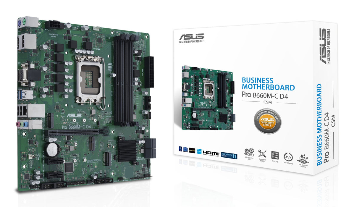 EAN 4711081509431 - ASUS PRO B660M-C D4-CSM Intel B660 LGA 1700 micro ATX imagen 1