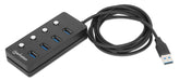 EAN 0766623180887 - Manhattan 180887 hub de interfaz USB 3.2 Gen 1 (3.1 Gen 1) Type-A 5000 Mbit/s Negro imagen 4