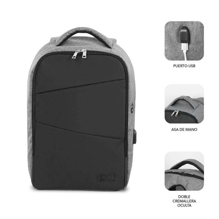 EAN 8436586742133 - SUBBLIM MOCHILA SECURE V2 AP ANTIROBO 16'' GRIS 40,6 cm (16") Negro, Gris imagen 2