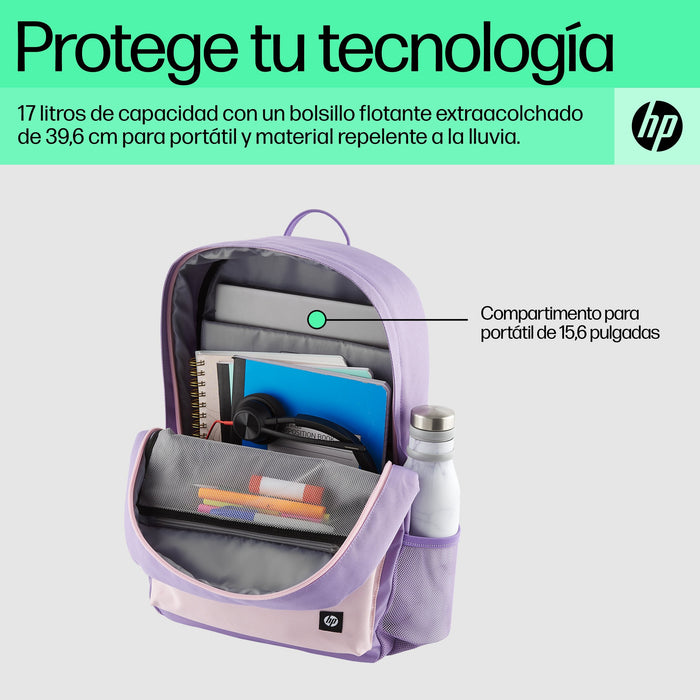 EAN 0197192487631 - HP Campus Lavender Backpack mochila Mochila informal Poliéster, Poliespuma imagen 5