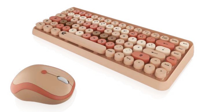 EAN 4250078173434 - KeySonic KSKM-5200M-RF teclado Ratón incluido Oficina RF inalámbrico QWERTZ Alemán Beige, Marrón, Rosa imagen 1