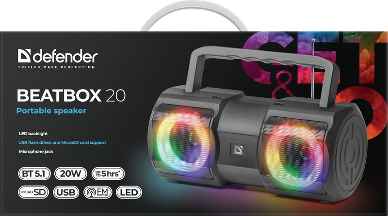 EAN 4745090820225 - Defender BEATBOX 20 Altavoz portátil estéreo Negro 20 W imagen 3