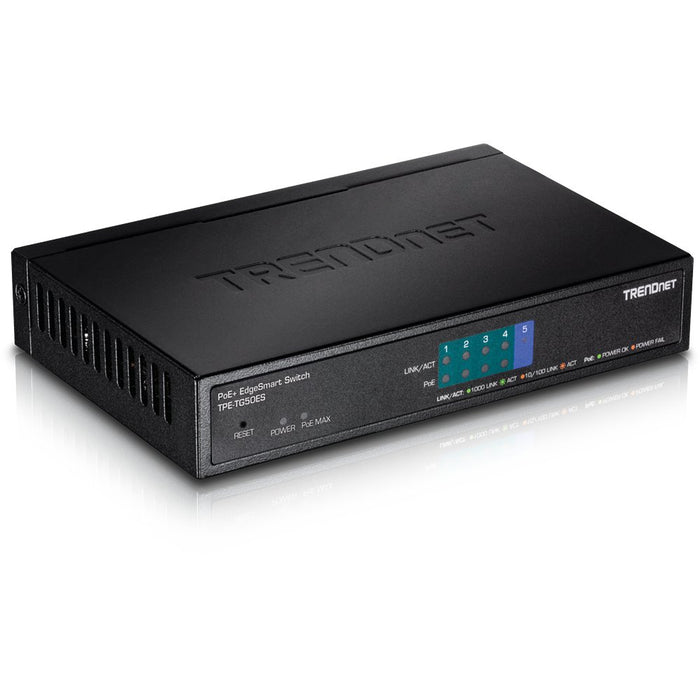 EAN 0710931161267 - Trendnet TPE-TG50ES switch Gestionado Gigabit Ethernet (10/100/1000) Energía sobre Ethernet (PoE) Negro imagen 2