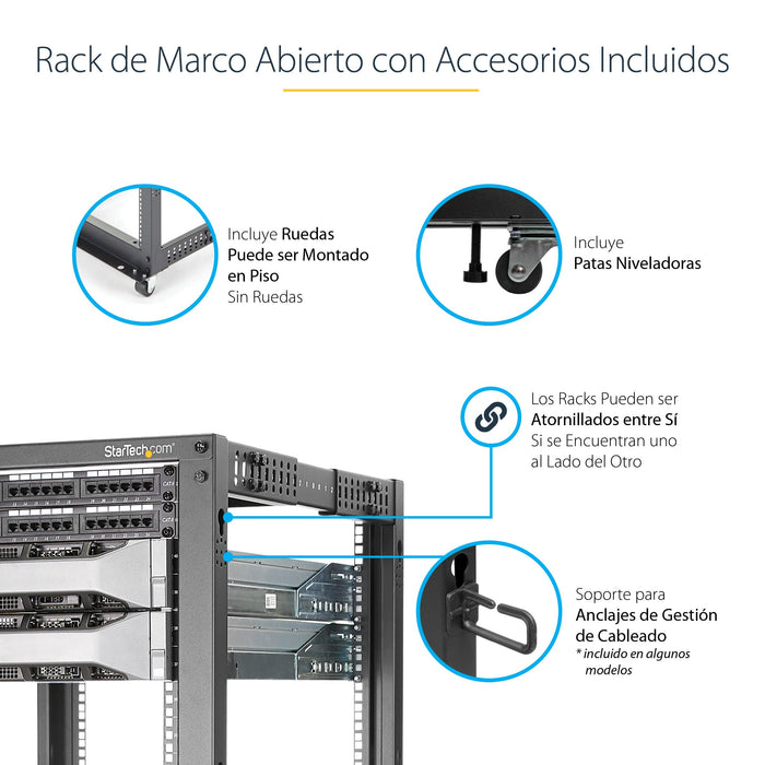 EAN 0065030858502 - StarTech.com 4POSTRACK12U armario rack Rack o bastidor independiente Negro imagen 11