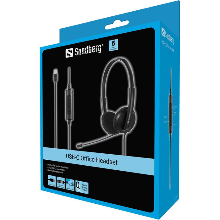 EAN 5705730126468 - Sandberg 126-46 auricular y casco Auriculares Alámbrico Diadema Oficina/Centro de llamadas USB Tipo C Neg imagen 6