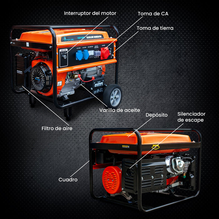 EAN 5905090330356 - Extralink EX.30356 motor-generador 5000 W 25 L Negro, Naranja imagen 22