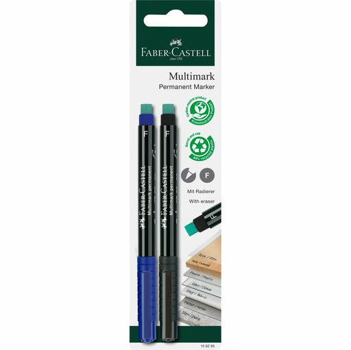 EAN 4005401031338 - Faber-Castell 156295 marcador permanente Fibre tip Negro, Azul 2 pieza(s) imagen 1