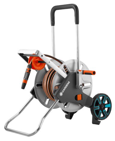 EAN 4078500045070 - Gardena 18547-20 carrete de manguera de jardín Carretera con varias posiciones Manual Negro, Acero inoxid imagen 1