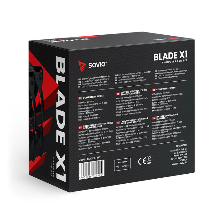 EAN 5901986049425 - Savio BLADE SET sistema de refrigeración para ordenador Carcasa del ordenador Sistema de refrigeración lí imagen 8