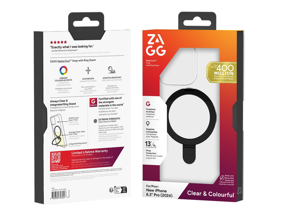 EAN 840390323248 - ZAGG Santa Cruz Snap funda para teléfono móvil 16 cm (6.3") Negro, Transparente imagen 4