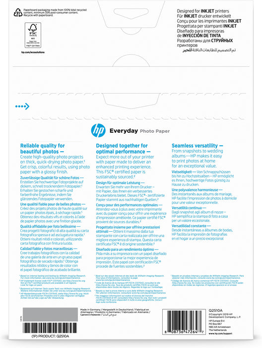 EAN 0808736472647 - HP Everyday Glossy Photo Paper-100 sht/A4/210 x 297 mm imagen 3