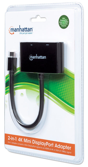 EAN 0766623152709 - Manhattan 152709 adaptador de cable de vídeo 0,25 m Mini DisplayPort HDMI + VGA (D-Sub) Negro imagen 5