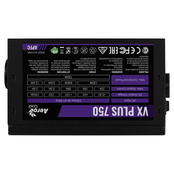 EAN 4713105962802 - Aerocool VX PLUS 750 unidad de fuente de alimentación 750 W 20+4 pin ATX ATX Negro imagen 3