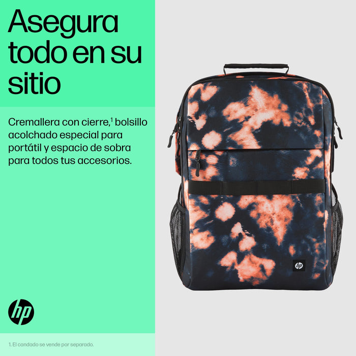 EAN 0197192487594 - HP Campus XL Tie Dye Backpack mochila Mochila informal Negro Poliéster, Poliespuma imagen 6