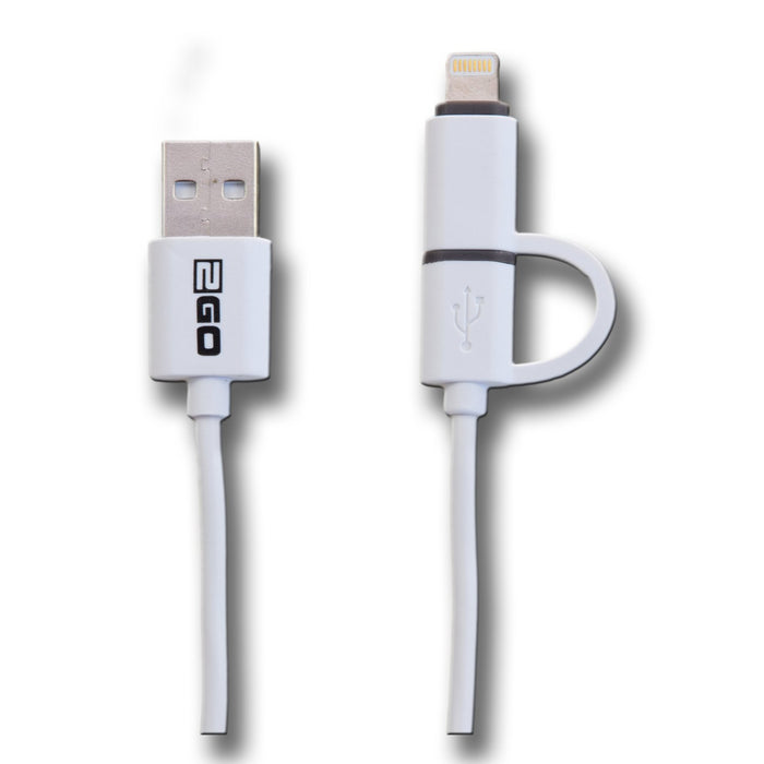 EAN 4010425956376 - 2GO 795637 cable USB 1 m USB A Micro-USB B/Lightning Blanco imagen 1