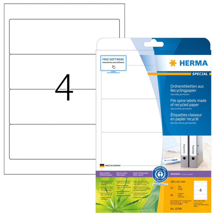 EAN 4008705107464 - HERMA 10746 etiqueta de impresora Blanco Etiqueta para impresora autoadhesiva imagen 1