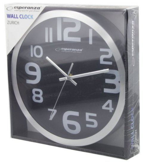 EAN 5901299929902 - Esperanza EHC013K Wall Clock - Zurich - Black Reloj de cuarzo Ovalado Negro, Blanco imagen 2