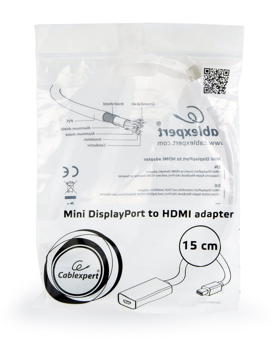 EAN 8716309099202 - Gembird A-MDPM-HDMIF-02-W adaptador de cable de vídeo Mini DisplayPort HDMI tipo A (Estándar) Blanco imagen 4