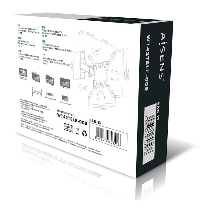 EAN 8436574703276 - AISENS WT42TSLE-009 soporte para TV 106,7 cm (42") Negro imagen 8