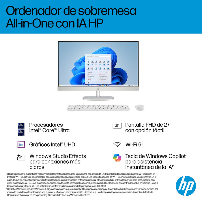EAN 199642227255 - HP All-in-One Desktop AI 27-cr2014ns PC Intel Core Ultra 5 225U 68,6 cm (27") 1920 x 1080 Pixeles PC todo  imagen 1