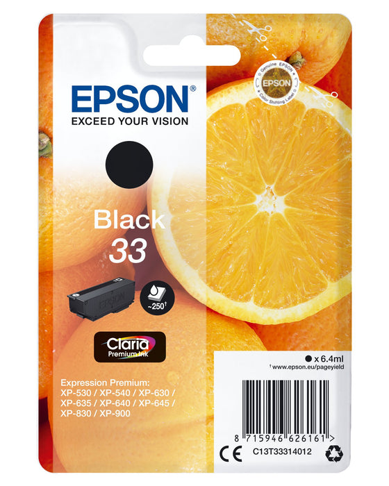 EAN 8715946626161 - Epson Oranges C13T33314012 cartucho de tinta 1 pieza(s) Original Rendimiento estándar Negro imagen 1
