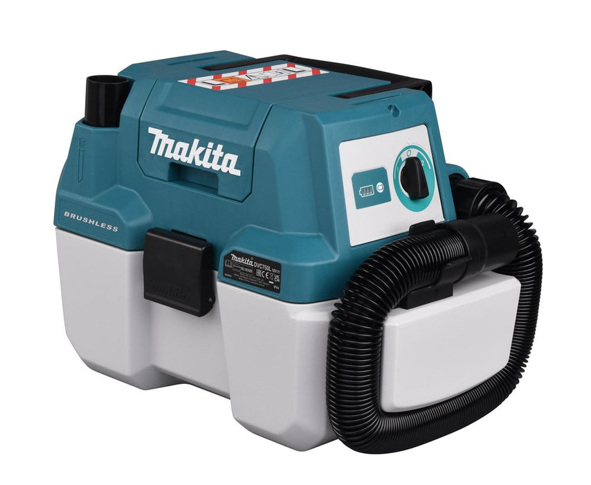 EAN 0088381729987 - Makita DVC750LZX3 aspiradora 7,5 L Aspiradora de tambor Seca y húmeda Sin bolsa imagen 8