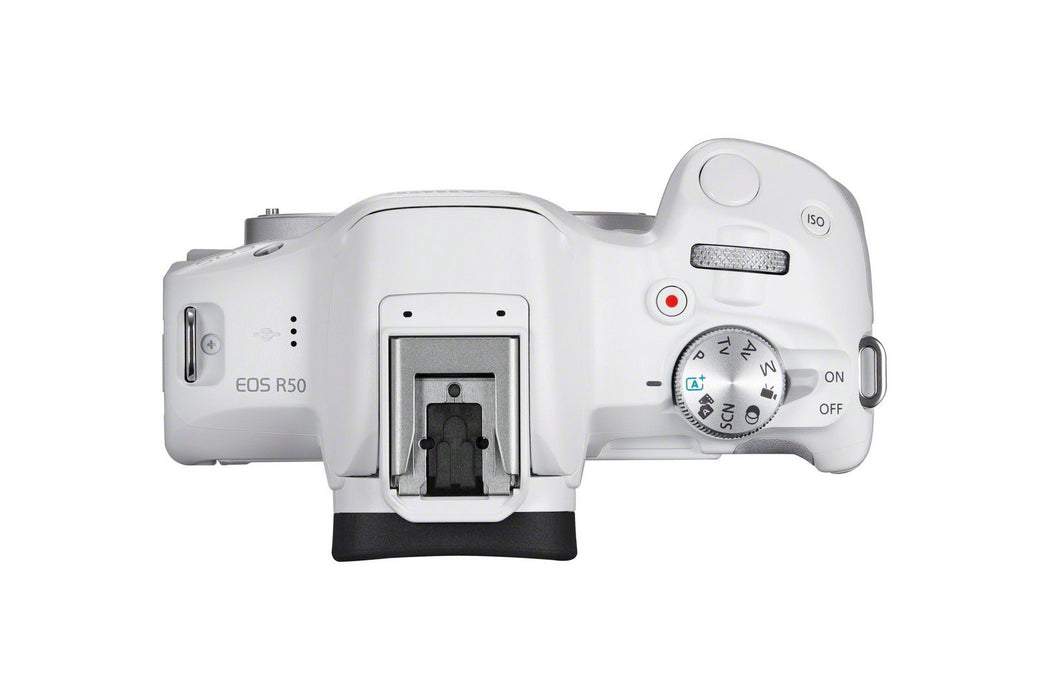 EAN 4549292205282 - Canon EOS R50, White + RF-S 18-45mm F4.5-6.3 IS STM Kit MILC 24,2 MP CMOS 6000 x 4000 Pixeles Blanco imagen 2