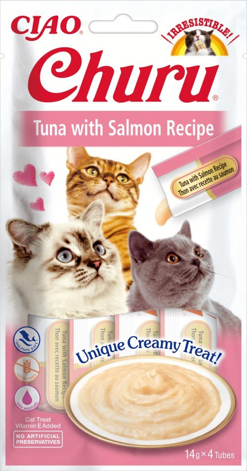 EAN 8859387700728 - CIAO Churu Tuna with Salmon Recipe Gato Premio Salmón, Atún 14 g imagen 1