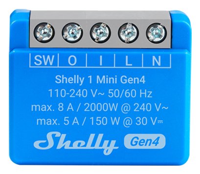 EAN 3800238070786 - Shelly 1 Mini Gen4 Interruptor inteligente 1P Azul imagen 1