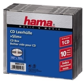 EAN 4007249512758 - Hama CD Slim Jewel Case, pack 10 1 discos Transparente imagen 1