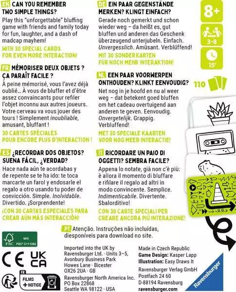 EAN 4005556225897 - Ravensburger 22589 juego de tablero That's not a hat 10 min Juego De Cartas Aprendizaje imagen 2