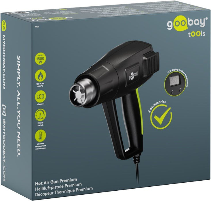 EAN 4040849778230 - Goobay 77823 pistola de calor Pistola de aire caliente 450 l/min 650 °C 1500 W Negro imagen 9