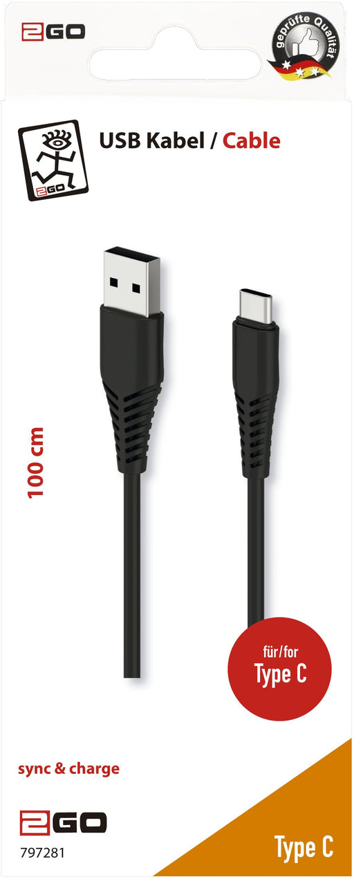 EAN 4010425972819 - 2GO 797281 cable USB 1 m USB B USB C Negro imagen 2