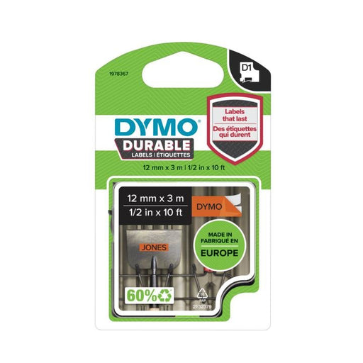 EAN 3501179783673 - DYMO D1 Durable - White on Orange - 12mm cinta para impresora de etiquetas imagen 2