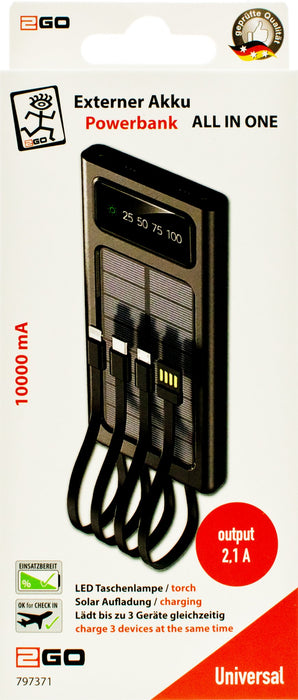 EAN 4010425973717 - 2GO 797371 batería externa 10000 mAh Negro imagen 3