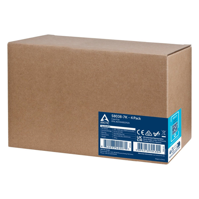 EAN 4895213704304 - ARCTIC S8038-7K Procesador Ventilador 8 cm Negro 4 pieza(s) imagen 6