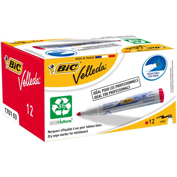 EAN 3086121701030 - BIC Whiteboard Velleda ECOlutions 1701 marcador 12 pieza(s) Rojo imagen 2