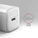 EAN 8595247908308 - Axagon ACU-PD20W wall charger 1x QC3.0/AFC/FCP/PD type-C 20W white Teléfono móvil, Smartphone, Reloj inte imagen 2