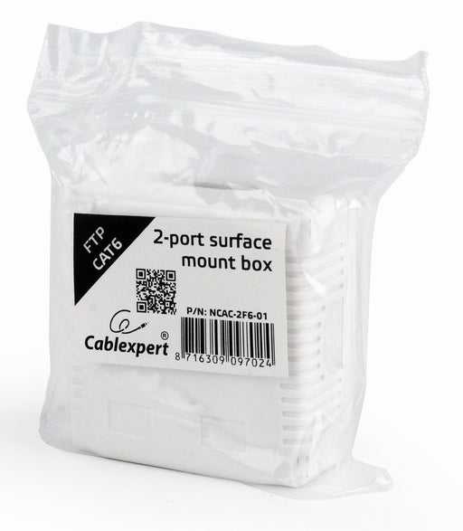 EAN 8716309097024 - Gembird NCAC-2F6-01 caja de tomacorriente RJ-45 Blanco imagen 2