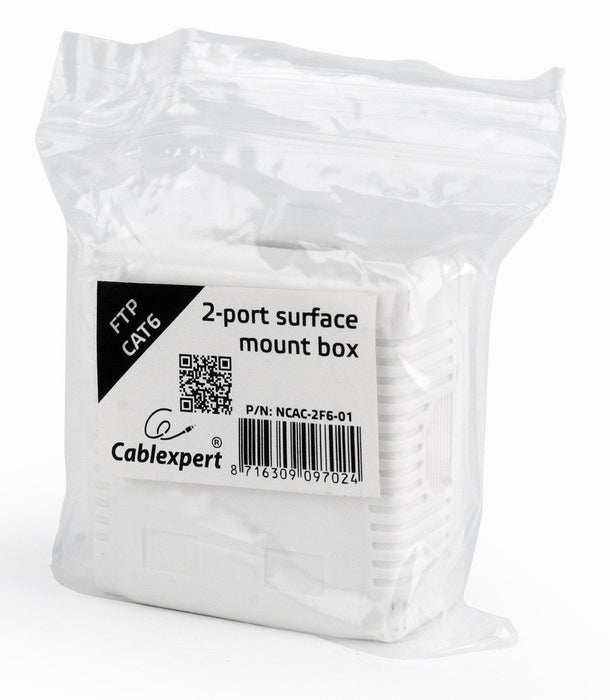 EAN 8716309097024 - Gembird NCAC-2F6-01 caja de tomacorriente RJ-45 Blanco imagen 2