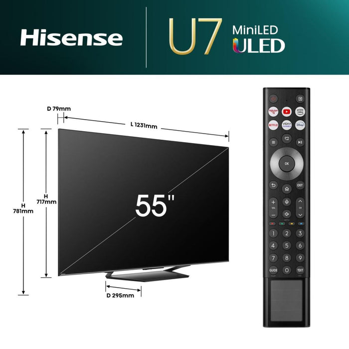 EAN 6942351404325 - Hisense 55U7NQ 139,7 cm (55") 4K Ultra HD Smart TV Wifi Gris 500 cd / m² imagen 2