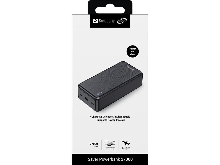 EAN 5705730320439 - Sandberg 320-43 batería externa Ión de litio 27000 mAh Negro imagen 2