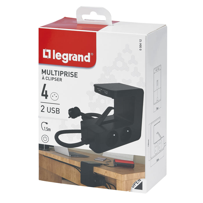 EAN 3414971161238 - Legrand 0 504 12 base múltiple 1,5 m 4 salidas AC Interior Negro imagen 4