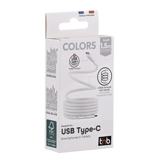 EAN 3303170118214 - T'nB TCPDMAGWH cable USB 1,5 m USB C Blanco imagen 3