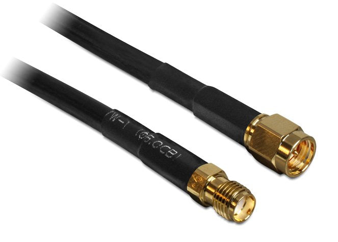 EAN 4043619884438 - DeLOCK 2m SMA m/f cable coaxial CFD200 Negro imagen 1