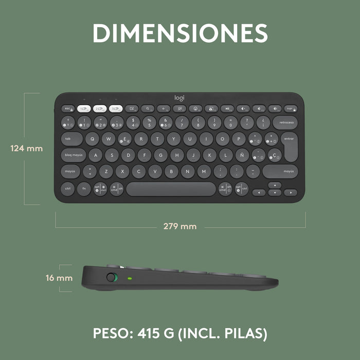 EAN 5099206111127 - Logitech 920-011827 teclado Universal RF Wireless + Bluetooth QWERTY Español Grafito imagen 13
