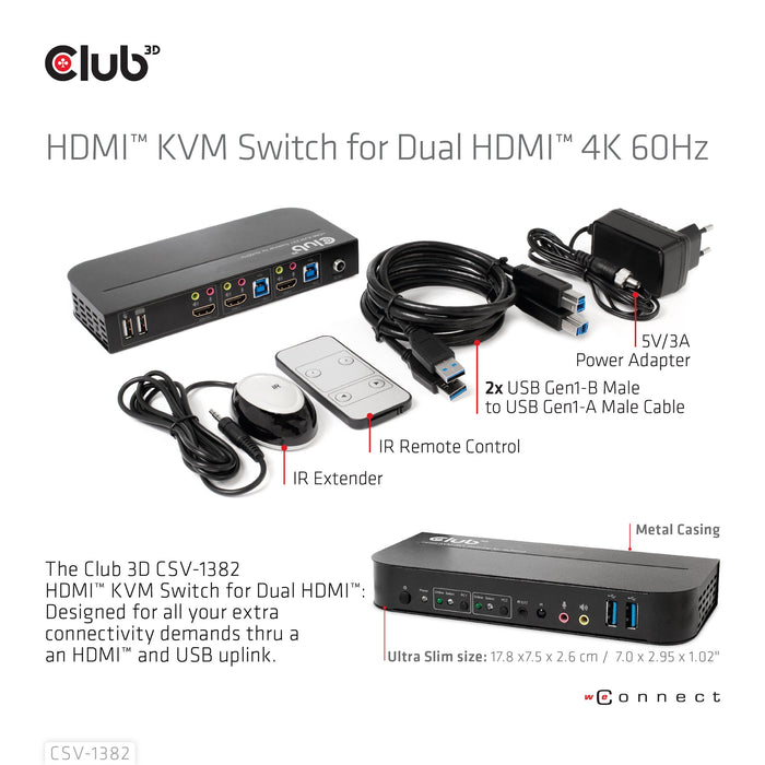 EAN 8719214472245 - CLUB3D CSV-1382 interruptor KVM Negro imagen 8