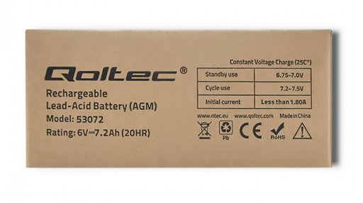 EAN 5901878530727 - Qoltec 53072 batería para sistema ups Sealed Lead Acid (VRLA) 6 V 7,2 Ah imagen 7