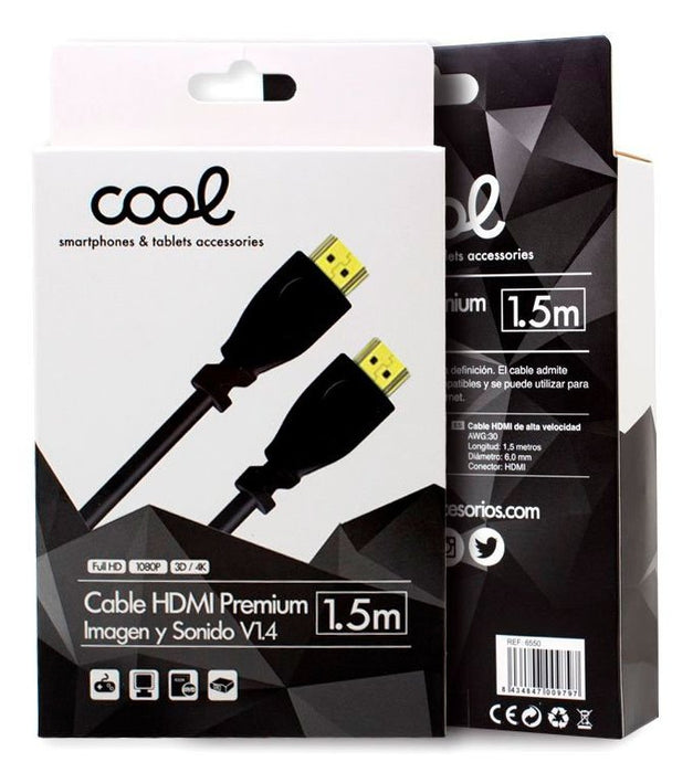 EAN 8434847009797 - COOL Accesorios 8434847009797 cable HDMI 1,5 m HDMI tipo A (Estándar) Negro imagen 4