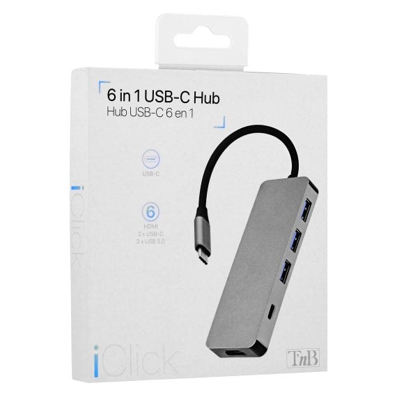 EAN 3303170099414 - T'nB HUBALU6 base para portátil y replicador de puertos USB 3.2 Gen 1 (3.1 Gen 1) Type-C Gris imagen 8